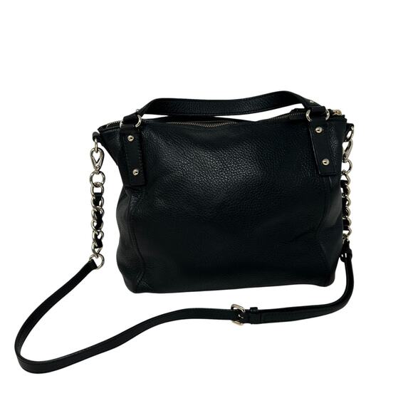 Kate Spade Black Leather Satchel Pine Street Kori Gold Chain Strap & Top Handle - Picture 5 of 16